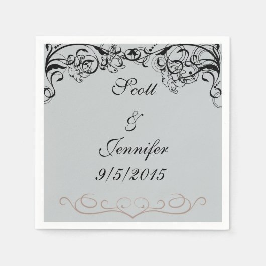 Serviette En Papier Serviettes grises et noires (Devant)