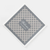 Serviette En Papier Serviettes Grises Personnalisées Style Table Chic (Coin)