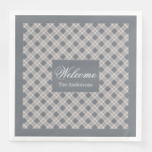 Serviette En Papier Serviettes Grises Personnalisées Style Table Chic (Devant)