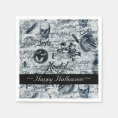 Serviette En Papier Serviettes Halloween blanches et noires (Devant)