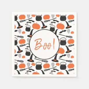 Serviette En Papier Serviettes Halloween Sorcière Citrouille Chauve-so