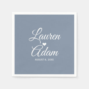 Serviette En Papier Serviettes Heart   Script simple (Dusty Blue Dk)