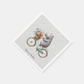 Serviette En Papier Serviettes Hippo à vélo florales (Coin)