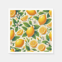 Serviettes imprimées au citron