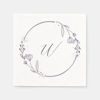 Serviette En Papier Serviettes Initiales de Réception de Mariage