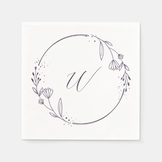 Serviette En Papier Serviettes Initiales de Réception de Mariage (Devant)