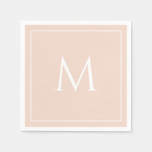 Serviette En Papier Serviettes initiales en monogramme rose pâle (Devant)