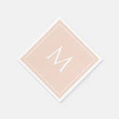 Serviette En Papier Serviettes initiales en monogramme rose pâle (Coin)