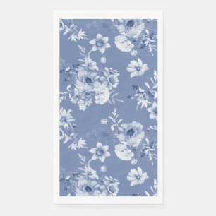 Serviette En Papier Serviettes invité à motif floral bleu poussiéreux 