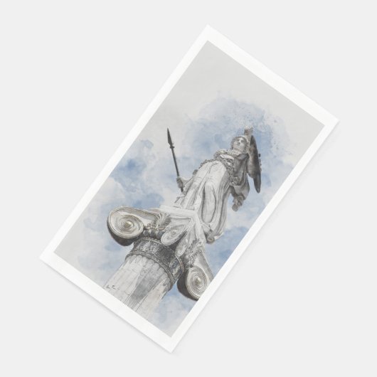 Serviette En Papier Serviettes invités Statue grecque Athéna | Élégant (Coin)