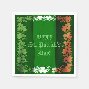 Serviette En Papier Serviettes irlandaises de shamrock de drapeau du