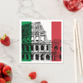 Serviette En Papier Serviettes italiennes avec image de Drapeau. (En situation)