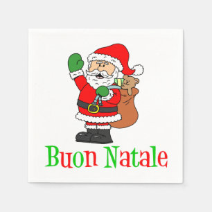 Serviette En Papier Serviettes italiennes de Père Noël de Joyeux No