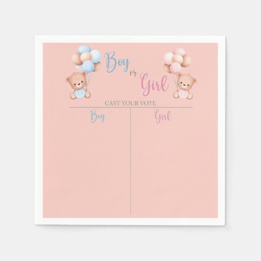 Serviette En Papier serviettes jeu bébé fille ou bébé garçon (Devant)