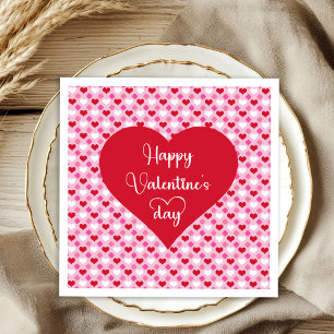 Serviette En Papier Serviettes Joyeuse Saint-Valentin Cœurs Festifs