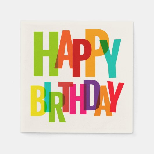 Serviette En Papier Serviettes Joyeux Anniversaire (Devant)