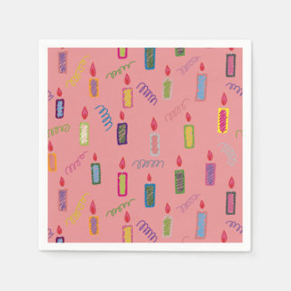Serviette En Papier Serviettes Joyeux Anniversaire Bougies Colorées