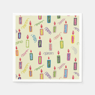 Serviette En Papier Serviettes Joyeux Anniversaire Bougies Colorées