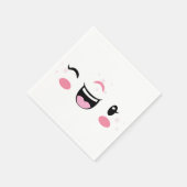 Serviette En Papier Serviettes Kawaii Visage rose Souriant (Coin)