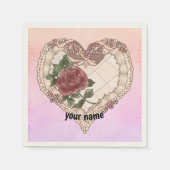 Serviette En Papier serviettes Lacey Ruban Heart (Devant)