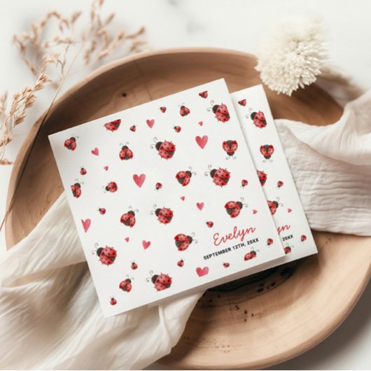 Serviette En Papier Serviettes Lady Bug, serviettes Love Bug