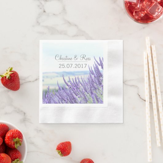 Serviette En Papier serviettes lavande personnalisées mariages (En situation)