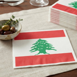 Serviette En Papier Serviettes Libanaises, drapeau libanais fête / fan