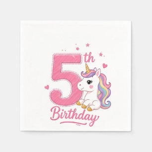 Serviette En Papier Serviettes Licorne pour 5e Anniversaire