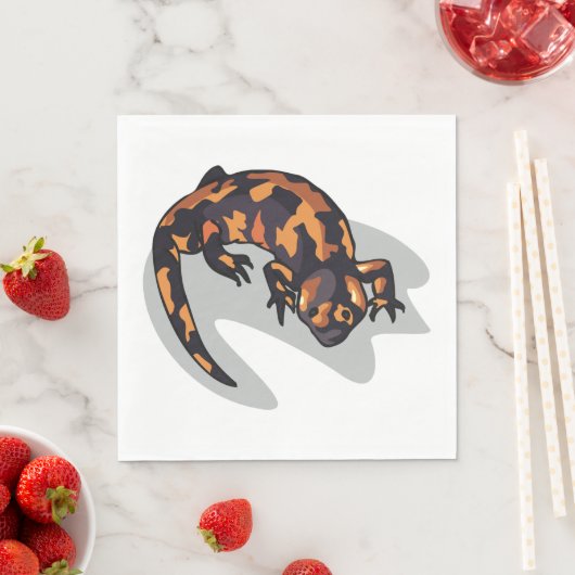 Serviette En Papier Serviettes Lizard Orange Et Noir (En situation)