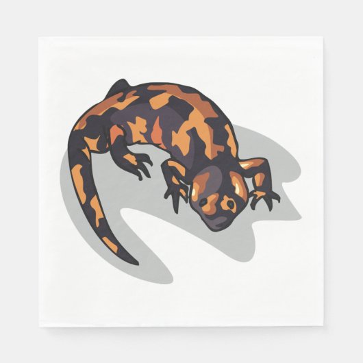 Serviette En Papier Serviettes Lizard Orange Et Noir (Devant)