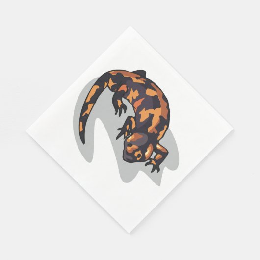 Serviette En Papier Serviettes Lizard Orange Et Noir (Coin)