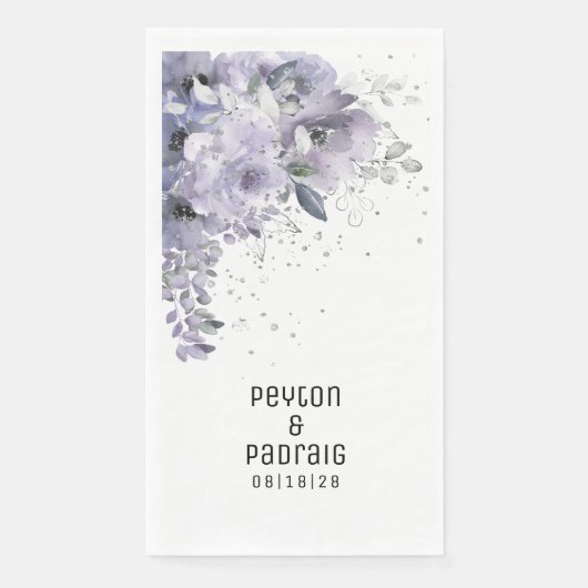Serviette En Papier Serviettes Longue Mariage En Argent Étincelant (Devant)