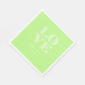 Serviette En Papier Serviettes LOVE Vert Pistache, Blanc (Coin)