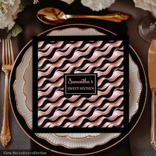Serviette En Papier Serviettes Luxe Rose Gold Élégant Paillettes Accen