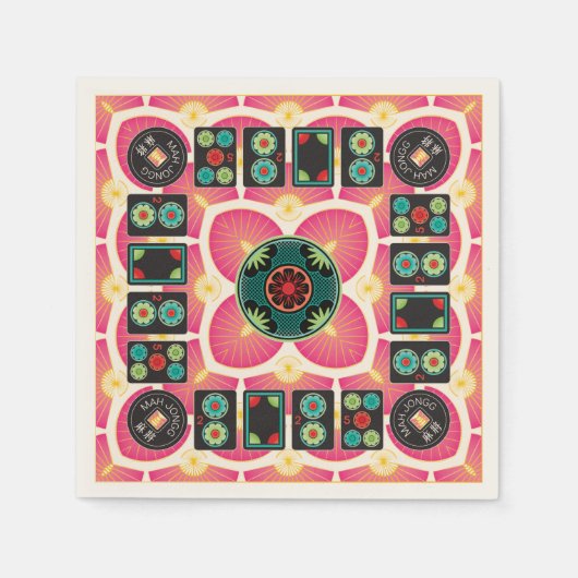 Serviette En Papier Serviettes Mah Jongg Fan 2025 (Devant)