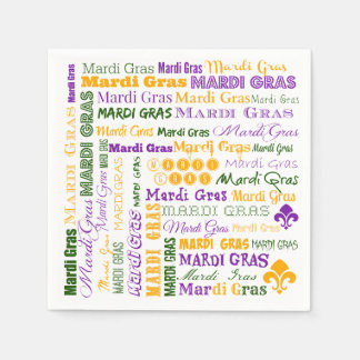 Serviette En Papier Serviettes Mardi Gras Tri-Colorées Multi-Font