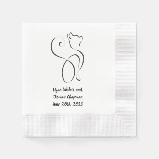 Serviette En Papier Serviettes Mariage (Devant)