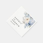 Serviette En Papier Serviettes Mariage bleu et blanc (Coin)