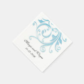 Serviette En Papier Serviettes Mariage bleu personnalisées (Coin)
