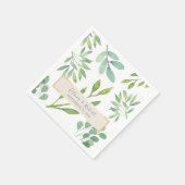 Serviette En Papier Serviettes Mariage Botanique Or Vert (Coin)