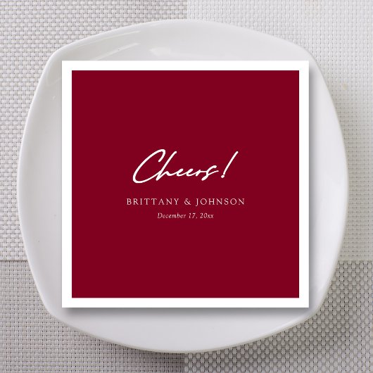 Serviette En Papier Serviettes Mariage Bourgogne personnalisées