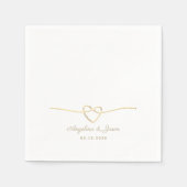 Serviette En Papier Serviettes Mariage classique blanc et or (Devant)