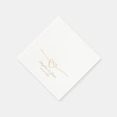 Serviette En Papier Serviettes Mariage classique blanc et or (Coin)