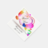 Serviette En Papier Serviettes Mariage Coeur Personnalisées (Coin)