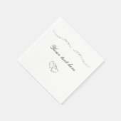 Serviette En Papier Serviettes Mariage Coeurs d'argent et étincelantes (Coin)