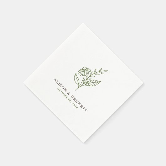 Serviette En Papier Serviettes Mariage de automne Sprig d'automne (Ver (Coin)
