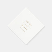 Serviette En Papier Serviettes Mariage de script d'or moderne (Coin)