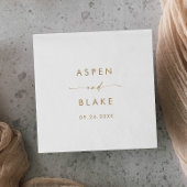 Serviette En Papier Serviettes Mariage de script d'or moderne