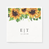 Serviette En Papier Serviettes Mariage de tournesol (Devant)
