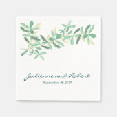 Serviette En Papier Serviettes Mariage de verdure botanique moderne (Devant)